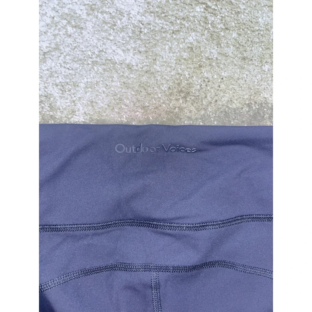 womens outdoor voices blue color‎ block leggings pockets drawstring Small
